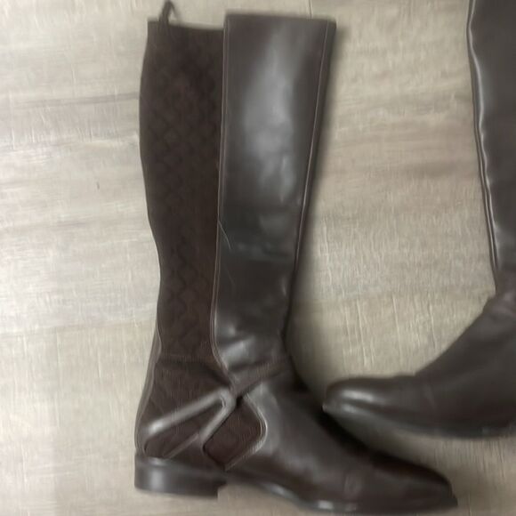 Cole Haan Imogene Brown Quilted Riding Boots Tall 8.5 - Picture 4 of 8